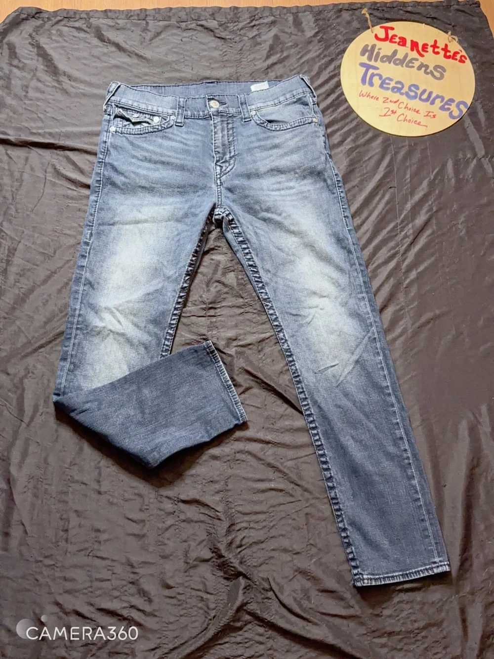 💥NI💥 True Religion Men’s Washed Gray Slim Jeans